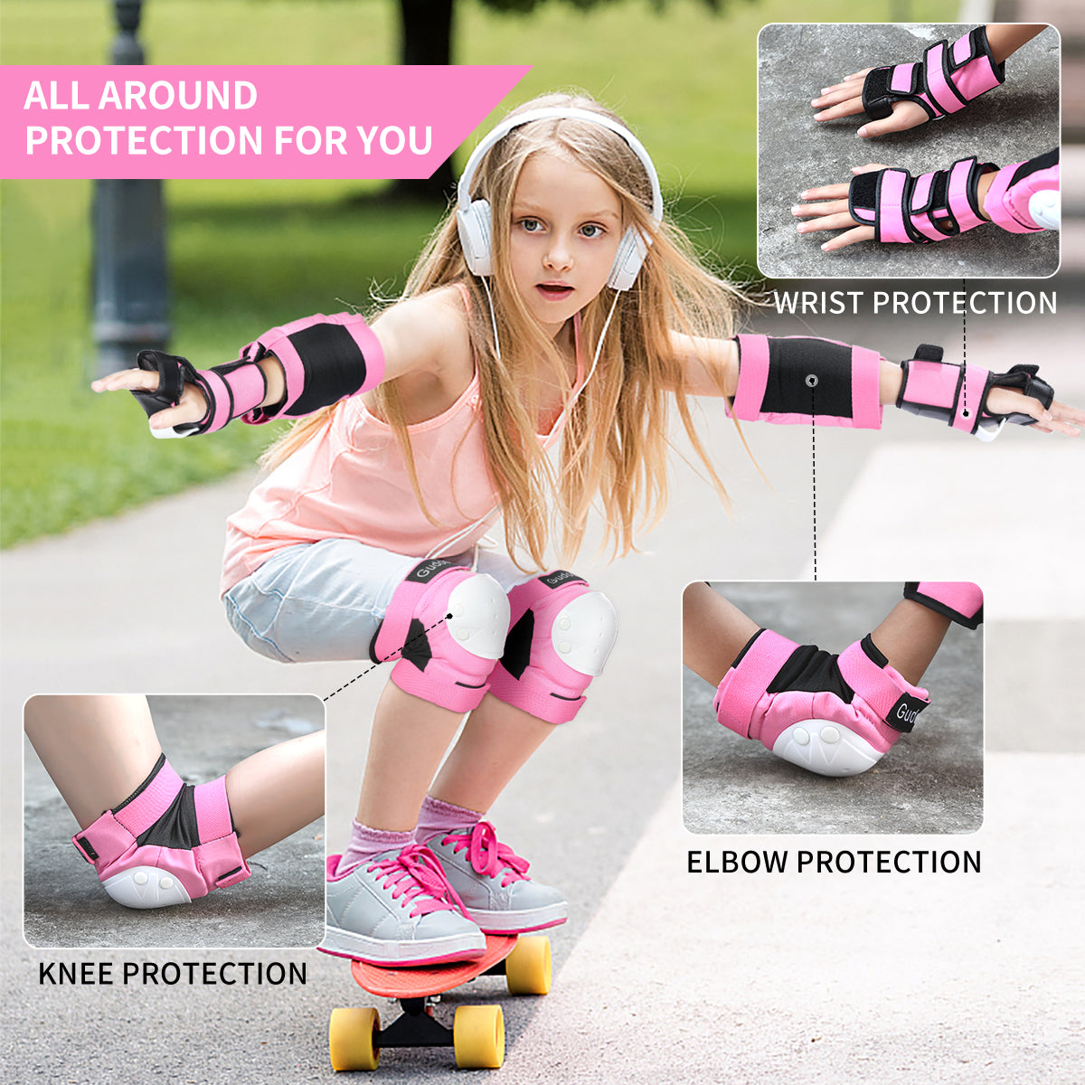 Gudook Sports Protective Pads F004(Pink)