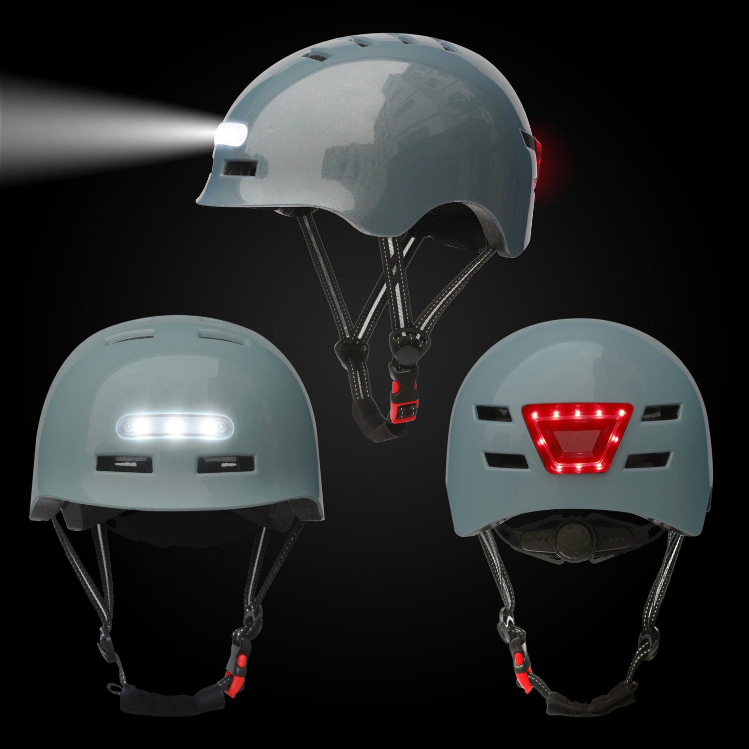 Gudook Manufacturer Helmets with Front Rear LED Light-Gudook Outdoor Recreation Sports for Scooter Bicycle Roller Skate