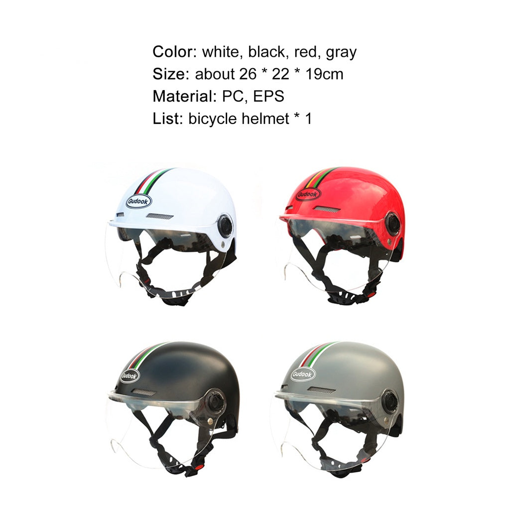 Gudook Manufacturer ABS Electric Motorcycle Helmets with Goggle