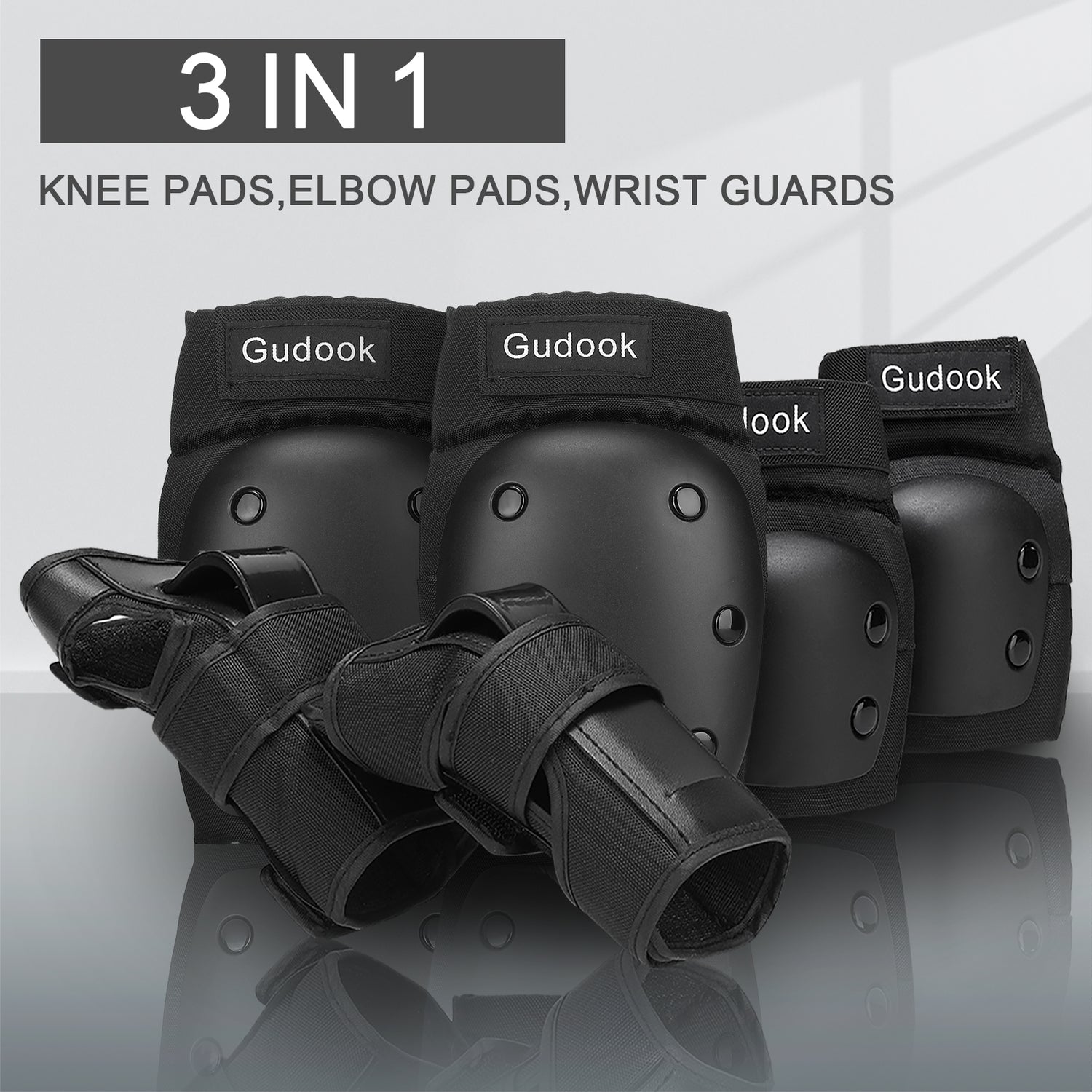 Gudook Kid Knee Pads Elbow Pads Wrist Guards-F003-Kuyou China Outdoor Recreation for Bicycle, Skateboard, Skiing, Roller Skate, Scooter