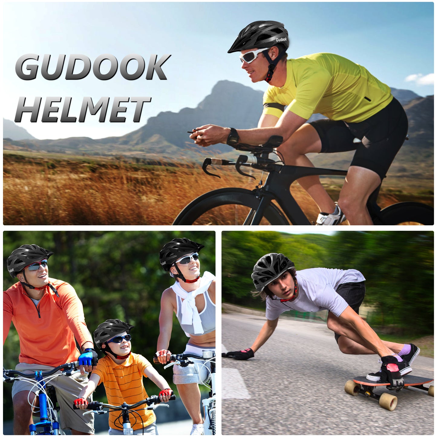 Gudook Bicycle Helmet with Detachable Visor KY-055