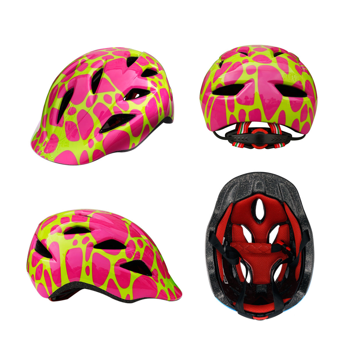 Gudook Kid Bike Skateboard Helmets Pink Green